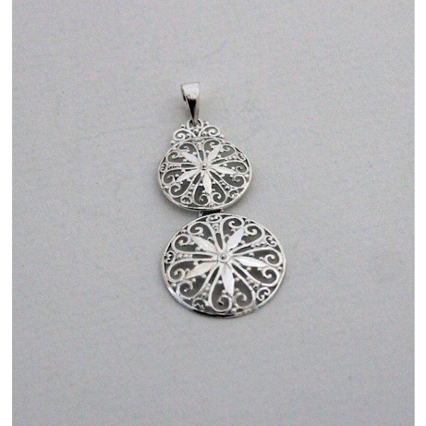 Southern Gates Collection Sterling Silver Double Sand Dollar Pendant
