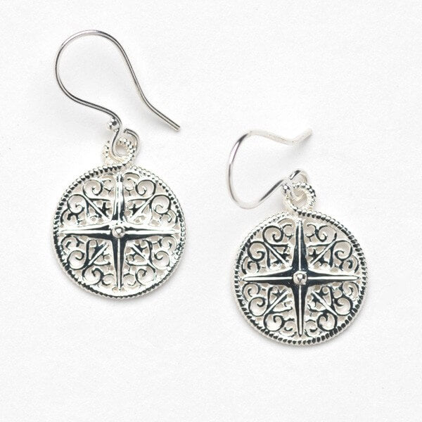 Southern Gates Harbor Series Compass Rose Earrings