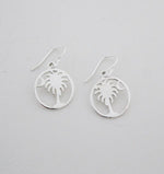 Southern Gates Sterling Silver Palmetto Tree and Moon Earrings