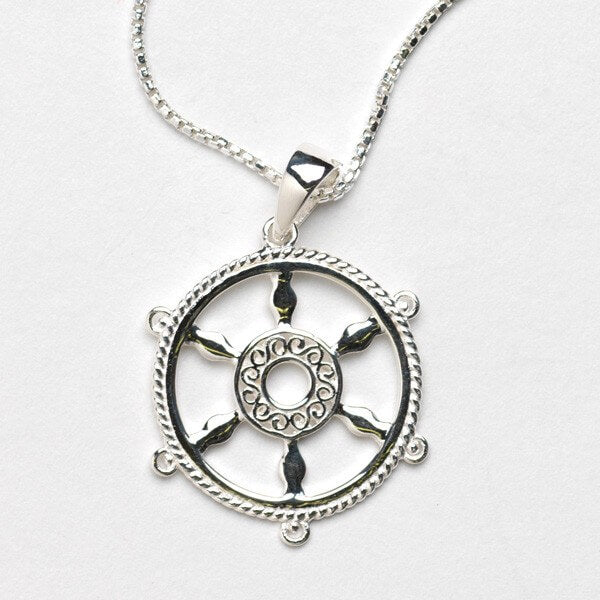 Southern Gates Harbor Series Ship Wheel Pendant and Chain